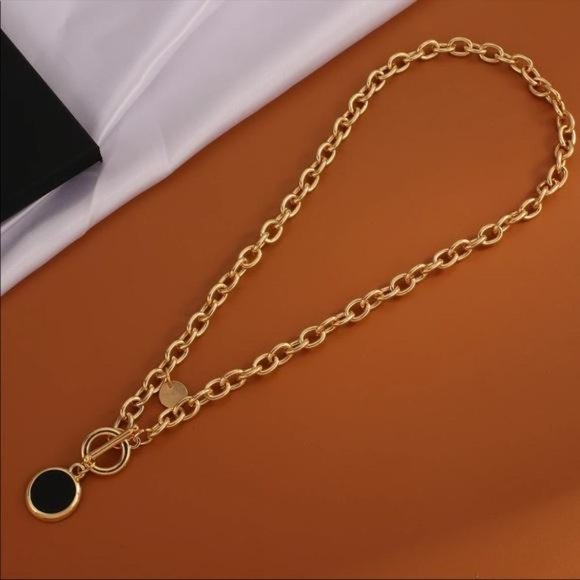 NEW 18K GOLD CHAIN TOGGLE NECKLACE, NICE NECKLACE, CUTE NECKLACE - Picture 5 of 10